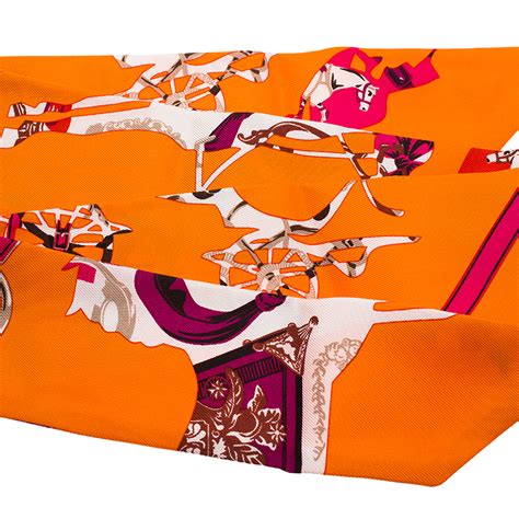 hermes scarf horse orange|hermes reversible scarf.